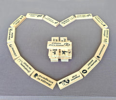 Beecotox Valentines gift blocks, 48-piece set ready for celebration.
