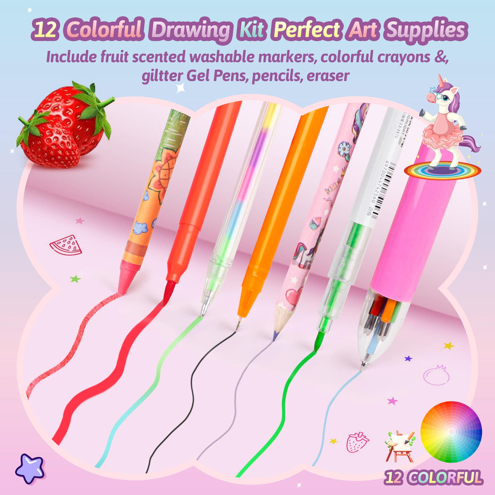 Beefunni unicorn colored pencils 12-pack offer smooth lines for bold illustrations.