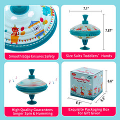 Beeqoo Humming Top seven-point-nine-inch size supports tiny hands.