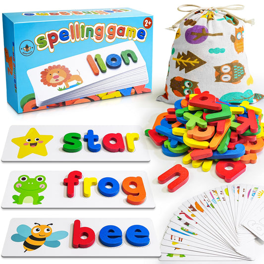Beestech Alphabet wooden letters ready to pair with flash cards for hands-on learning