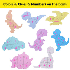 Beestech dinosaur puzzles use back numbering to support counting during play