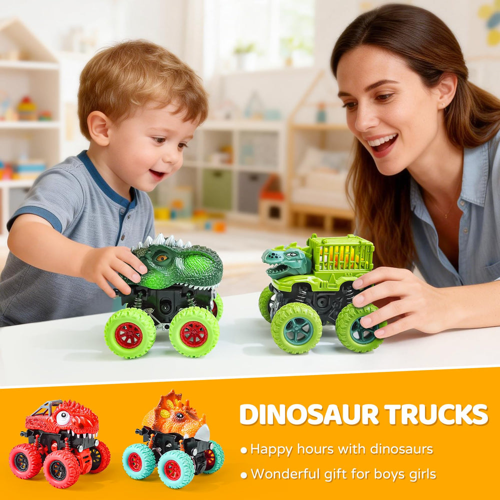 Beestech dinosaur monster truck closeup: durable plastic with vivid detailing