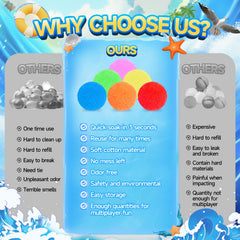 BEFANS soft PP cotton water balls gentle on skin and reusable.