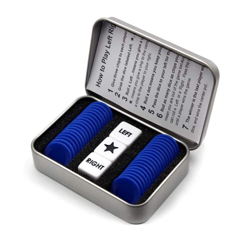 Befantasway Right Left Center dice set with blue dice for fast-paced party nights