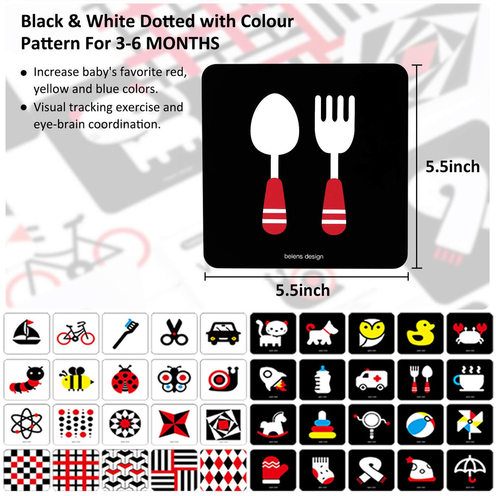 Beiens visual stimulation cards for 0–3 months encourage rapid pattern recognition and attention.
