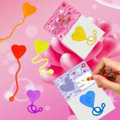 BEIGUO blue heart-shaped sticky hand with card — versatile classroom exchanges.