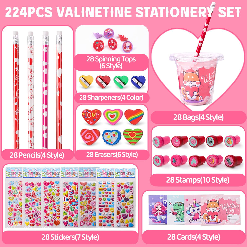 Beikeetoo Valentines colored pencils in four styles for creative writing