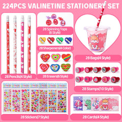 Beikeetoo Valentines colored pencils in four styles for creative writing