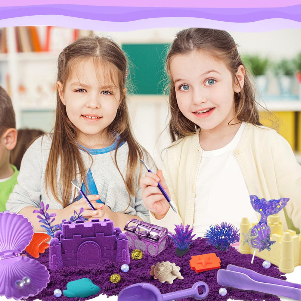 BEIREG Mermaid Sensory Bin Kit easy lid for mess-free sharing