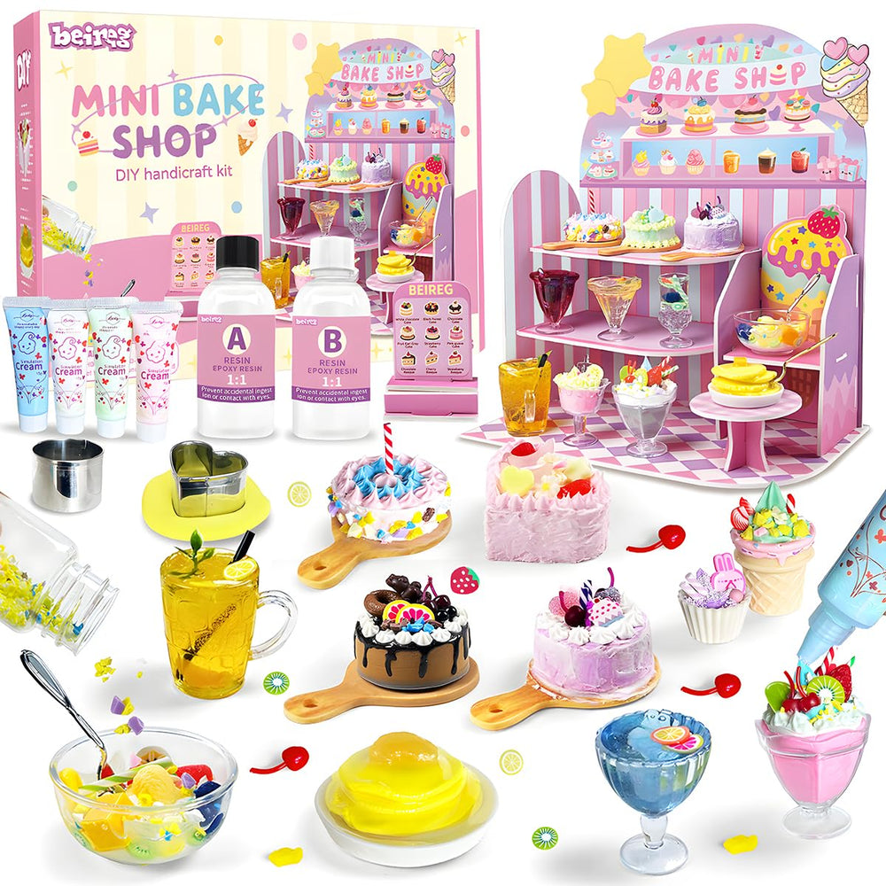 BEIREG Mini Bake Shop 14-pcs desserts display kit for imaginative play and role‑play baking