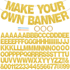 BEISHIDA banner kit assembly with glitter gold letters ready for custom phrases