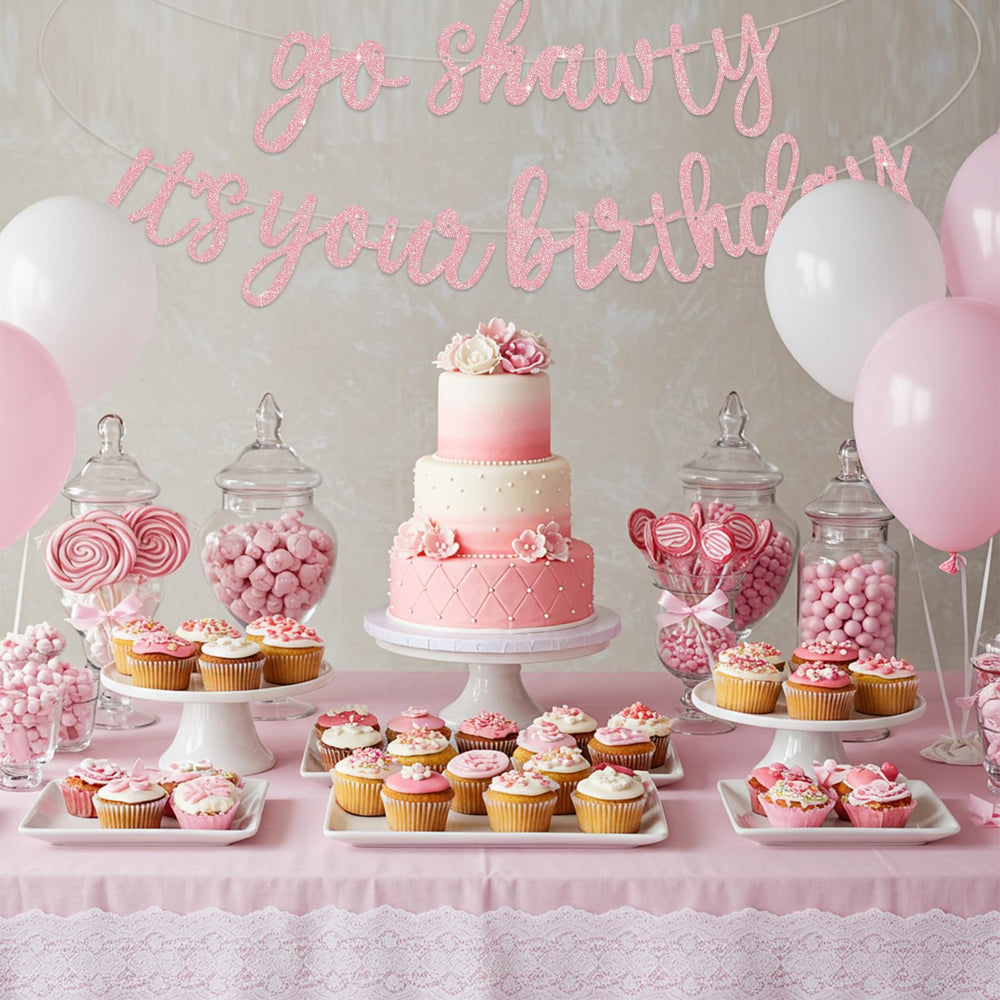 BEISHIDA birthday banner dessert-table backdrop, creates a stylish party focal point.