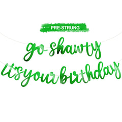 BEISHIDA double-sided green Go Shawty banner pre-strung for quick party backdrop.