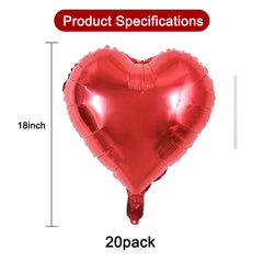 BEISHIDA foil heart balloons red 18-inch create a luminous backdrop for proposals