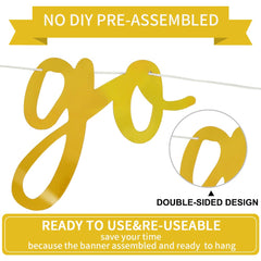 BEISHIDA glitter birthday banner 11.4ft adds space-filling sparkle.