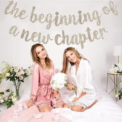 BEISHIDA Glitter Champagne Banner decor setup, versatile backdrop for events.