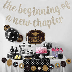 BEISHIDA Glitter Champagne Banner, dessert-table backdrop for memorable celebrations.