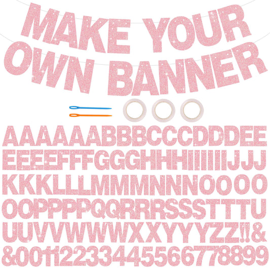 BEISHIDA glitter dark pink banner kit overview for stylish party decor