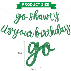 BEISHIDA Green Go Shawty glitter banner enhances photo moments