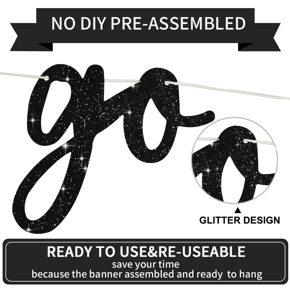 BEISHIDA hip hop glitter banner adds bold style to mantels and dessert tables.