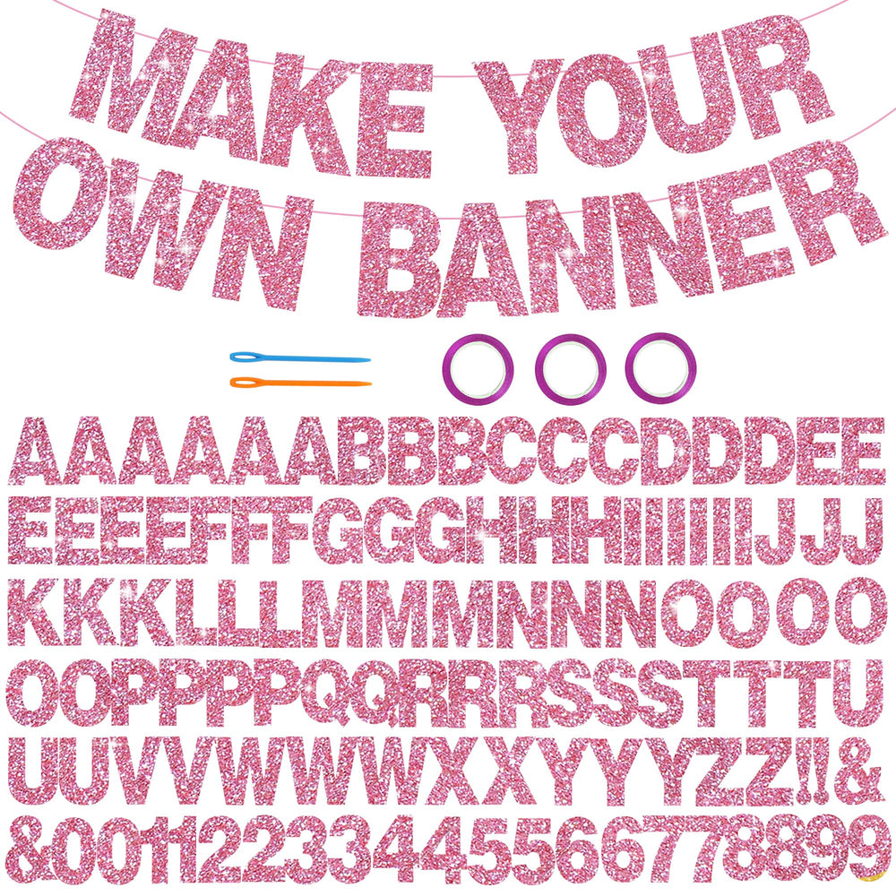 BEISHIDA pink glitter banner letters for personalized party decor