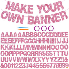 BEISHIDA pink glitter banner letters for personalized party decor