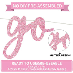 BEISHIDA Pink Go Shawty banner made of sturdy card stock for reuse.