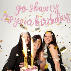 BEISHIDA Pink Go Shawty banner lightweight and easy to store after parties.