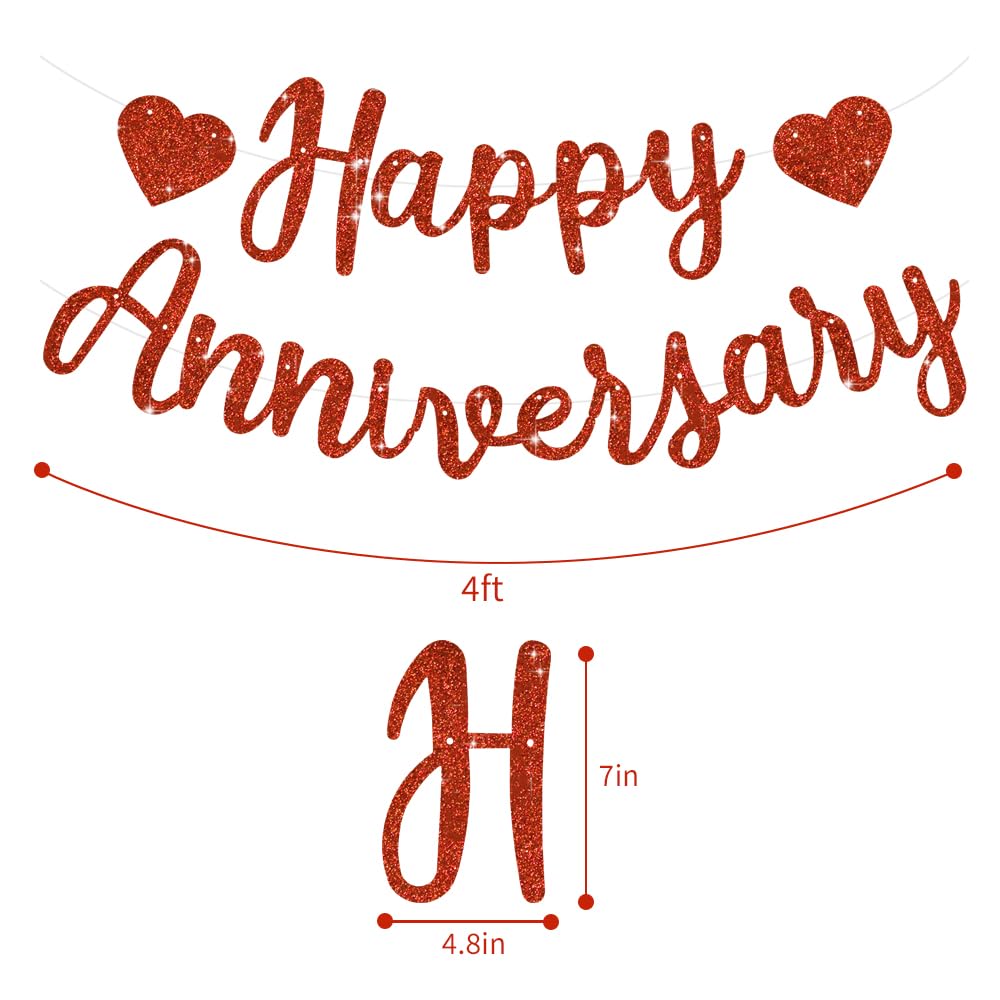 BEISHIDA pre-strung happy anniversary banner simplifies setup and decor.