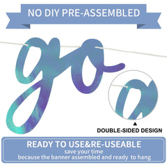 BEISHIDA rainbow blue banner hanging for a vibrant party backdrop