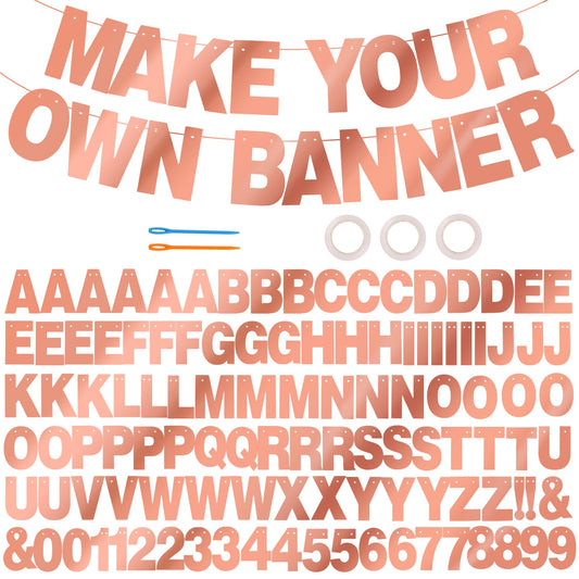 BEISHIDA rose gold DIY banner kit ready for double-sided party decor and photos.