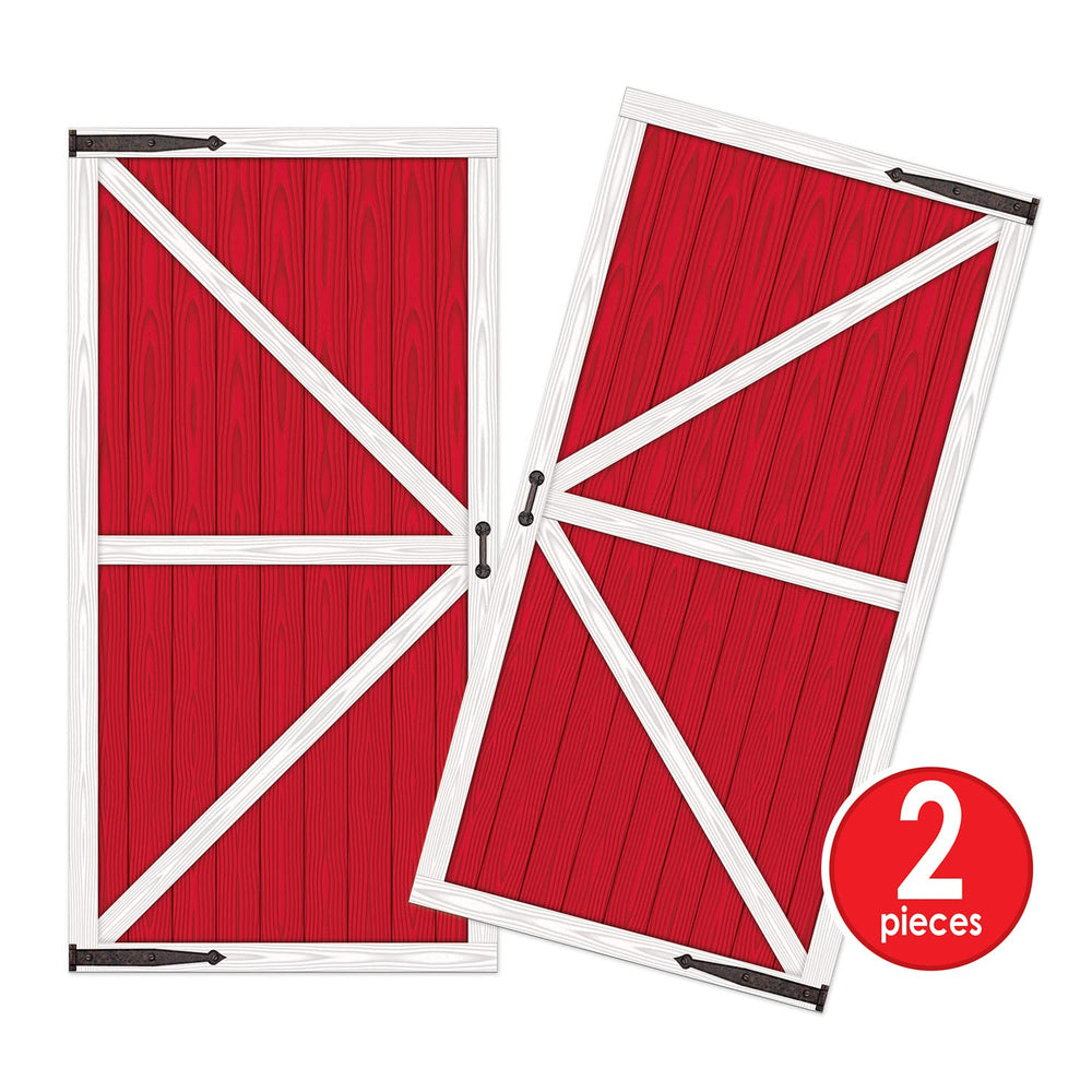 Beistle Barn Door Props packaging shows compact two-sheet set for easy setup.