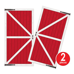Beistle Barn Door Props packaging shows compact two-sheet set for easy setup.