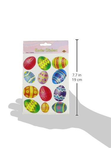 Beistle Color Bright Easter Egg Stickers shown on cards and gift wrap for embellishment