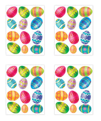 Beistle Color Bright Easter Egg Stickers sheet 1 with vibrant designs for festive crafts