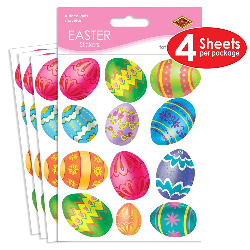 Beistle Color Bright Easter Egg Stickers sheet 2 adds playful color to cards and baskets