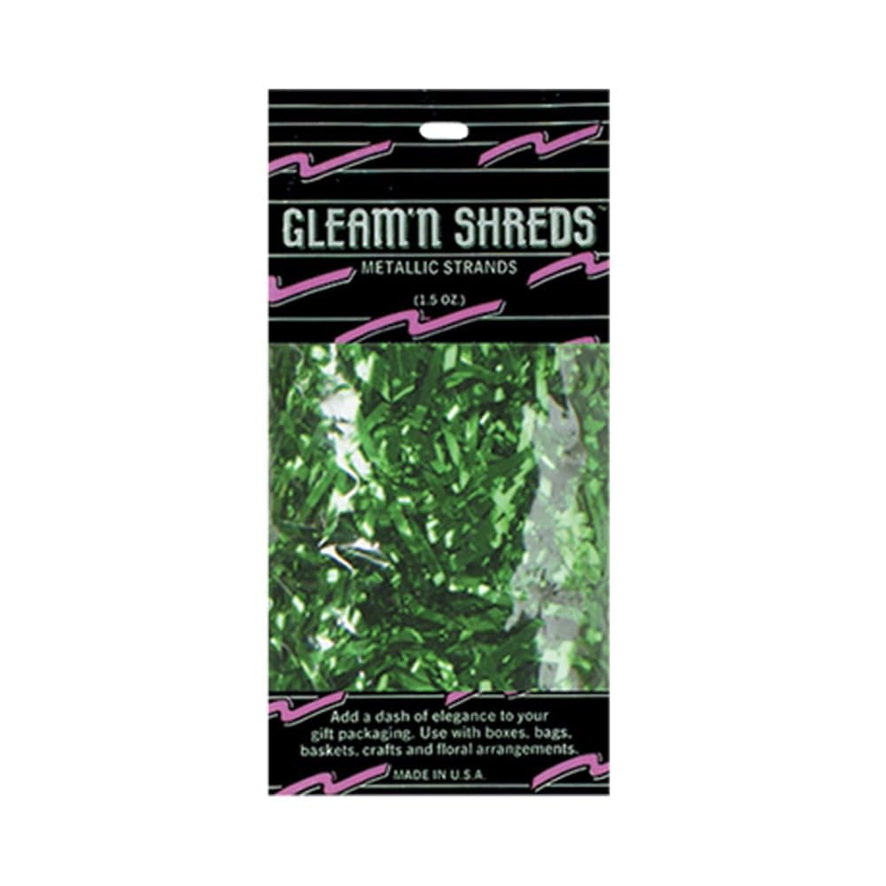 Beistle Gleam 'N Shreds green strands add festive sparkle to gifts and Easter baskets