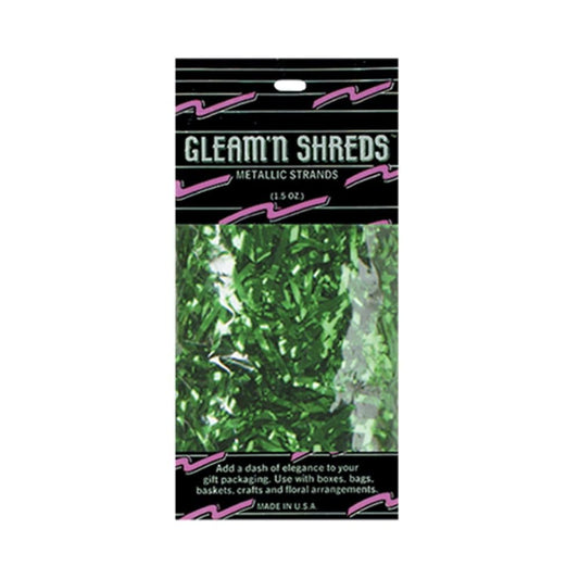 Beistle Gleam 'N Shreds green strands add festive sparkle to gifts and Easter baskets