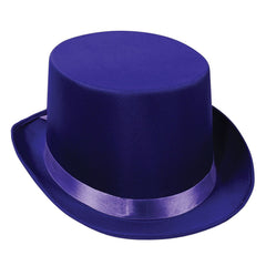 Beistle satin sleek top hat purple front view for chic party styling