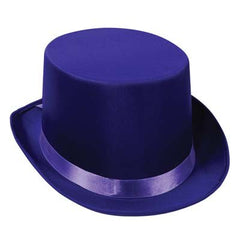 Beistle satin sleek top hat purple side view ideal for festive costumes