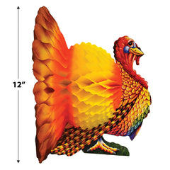 Beistle turkey centerpiece mantle display brings warm autumn mood to mantels