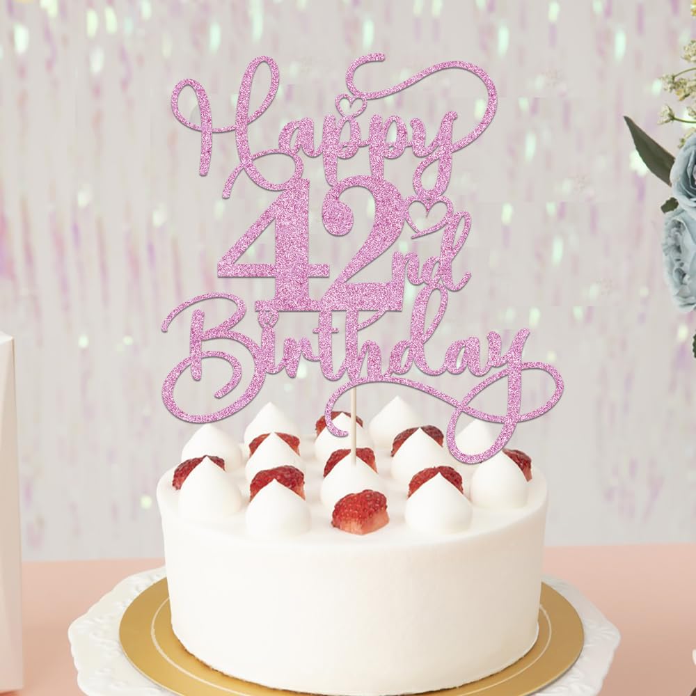 Bejotaa birthday-theme decoration enhances cakes with elegant glitter detail