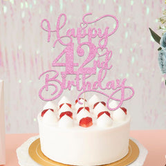 Bejotaa birthday-theme decoration enhances cakes with elegant glitter detail