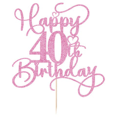 Bejotaa glitter pink cake topper enhances party decor with shine.