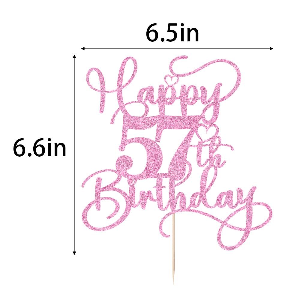 Bejotaa pink glitter cake topper for milestone birthday celebrations