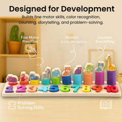 BEKILOLE Peg-board sorting and stacking boosts early math and hand-eye coordination