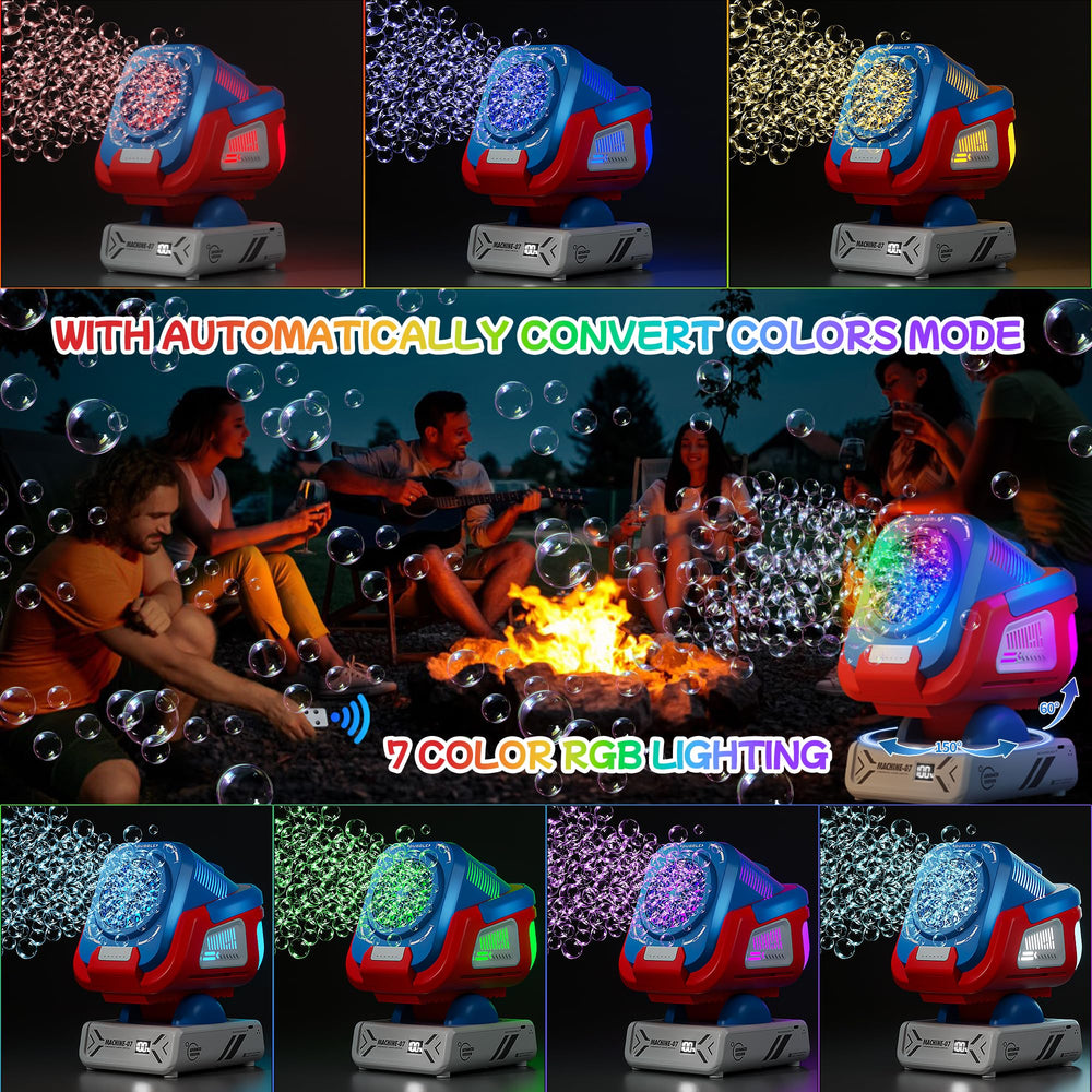 Belemar Bubble Machine 1800mAh battery powers extended bubble play sessions.