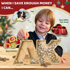 Bemaystar custom name piggy bank with sticker options for personalization.
