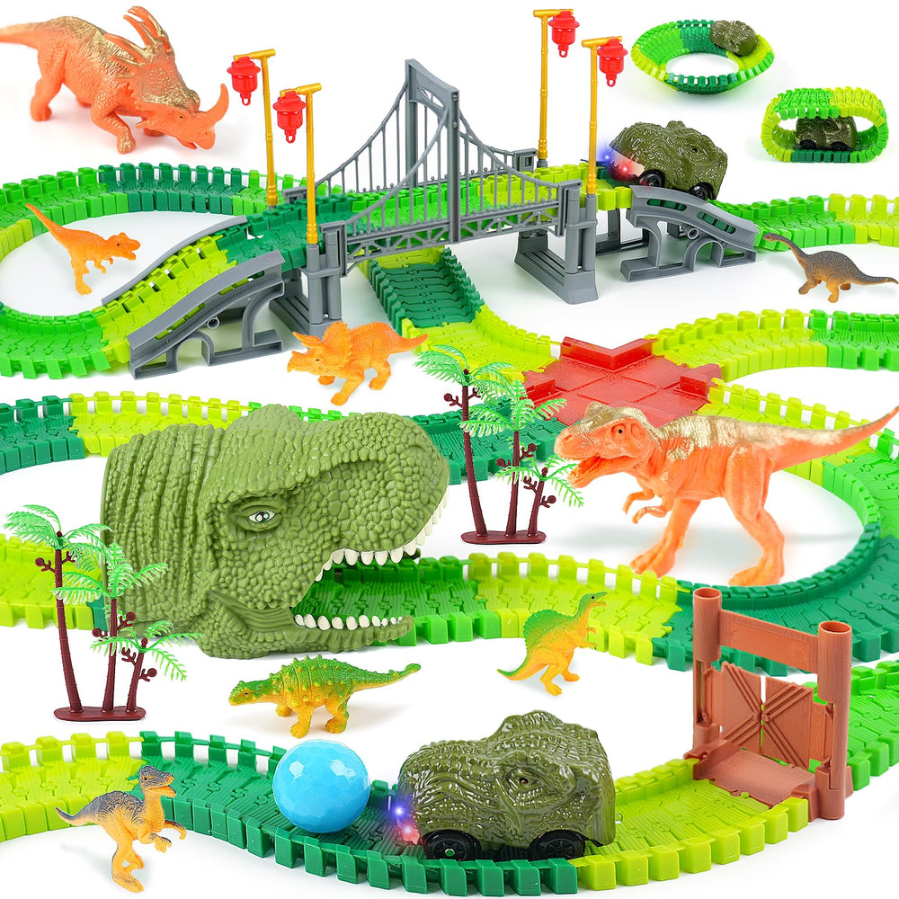 BEMITON dinosaur track flexible-assembly layout fuels imaginative play