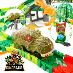 BEMITON gate and trees frame a vivid dinosaur world for play